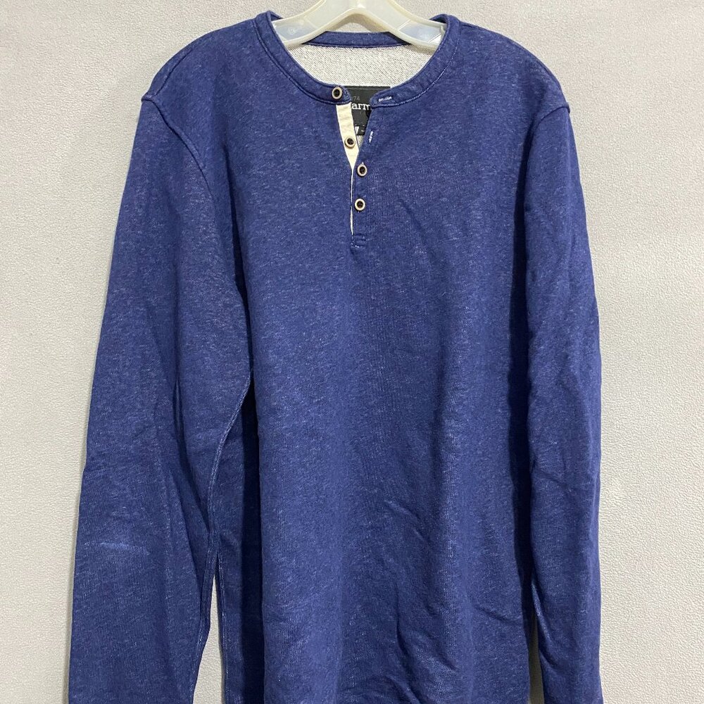Marmot Blue Long Sleeve Henley Shirt Mens Large Casual Outdoor Comfort